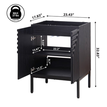 Rowan Geometric Modern Transitional 2-Shelf Bath Vanity Cabinet Only (Sink Basin Not Included)